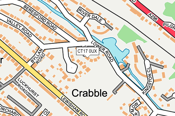 CT17 0UX map - OS OpenMap – Local (Ordnance Survey)