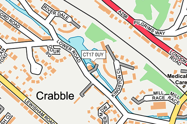 CT17 0UY map - OS OpenMap – Local (Ordnance Survey)