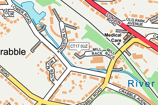 CT17 0UZ map - OS OpenMap – Local (Ordnance Survey)