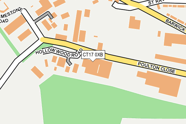 CT17 0XB map - OS OpenMap – Local (Ordnance Survey)