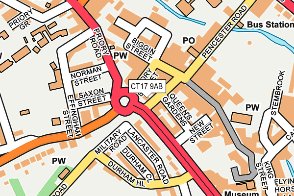 CT17 9AB map - OS OpenMap – Local (Ordnance Survey)