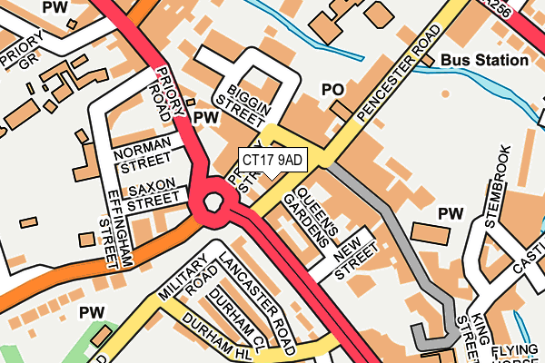 CT17 9AD map - OS OpenMap – Local (Ordnance Survey)