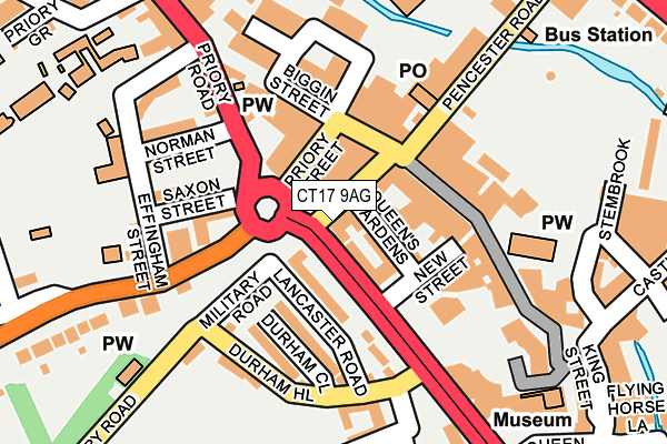 CT17 9AG map - OS OpenMap – Local (Ordnance Survey)