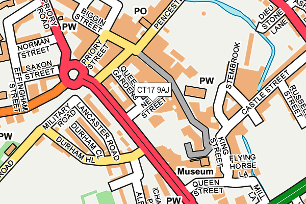 CT17 9AJ map - OS OpenMap – Local (Ordnance Survey)