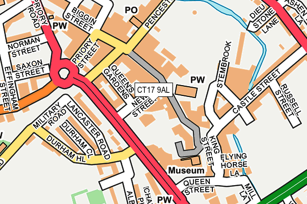 CT17 9AL map - OS OpenMap – Local (Ordnance Survey)