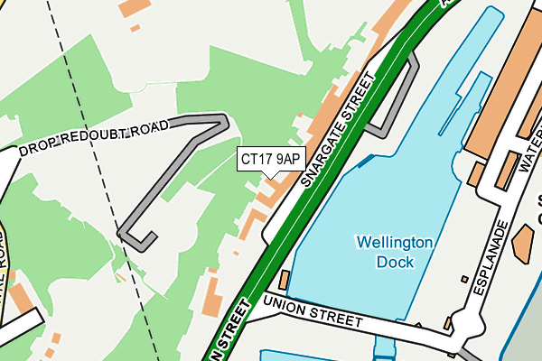 CT17 9AP map - OS OpenMap – Local (Ordnance Survey)