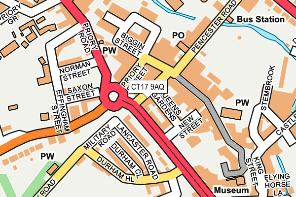 CT17 9AQ map - OS OpenMap – Local (Ordnance Survey)