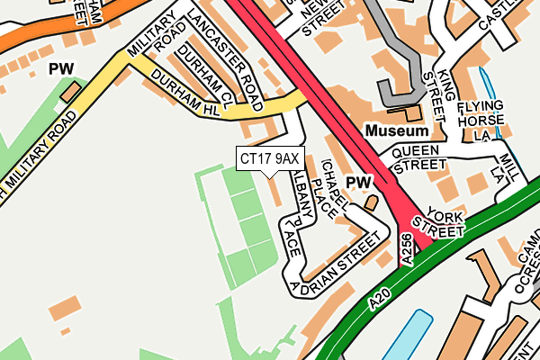 CT17 9AX map - OS OpenMap – Local (Ordnance Survey)