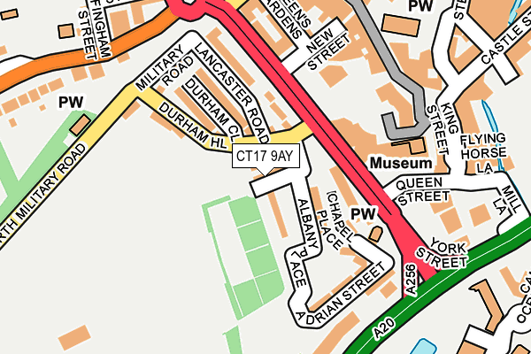 CT17 9AY map - OS OpenMap – Local (Ordnance Survey)
