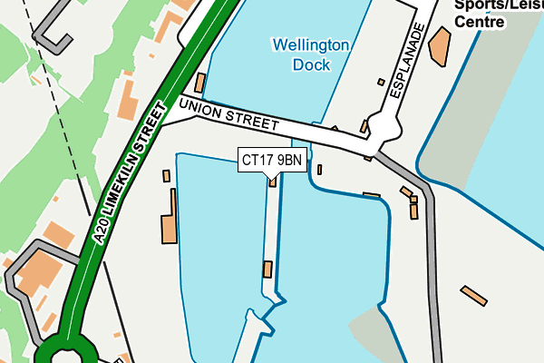 CT17 9BN map - OS OpenMap – Local (Ordnance Survey)