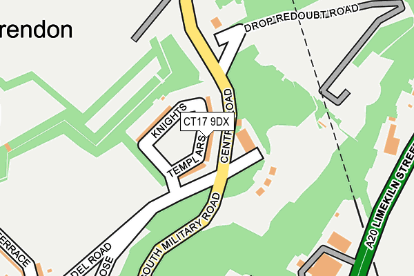 CT17 9DX map - OS OpenMap – Local (Ordnance Survey)