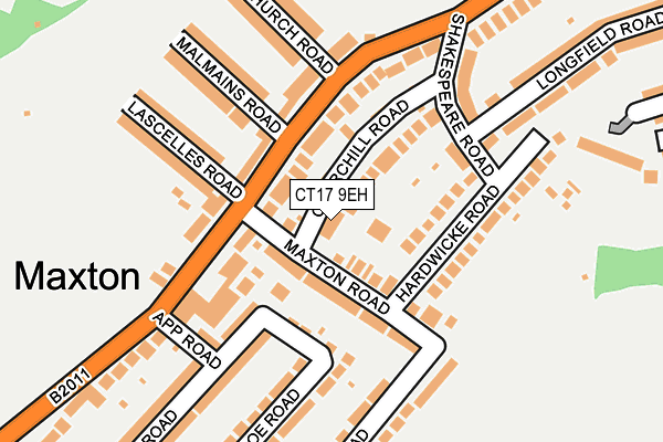 CT17 9EH map - OS OpenMap – Local (Ordnance Survey)