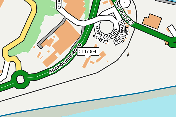 CT17 9EL map - OS OpenMap – Local (Ordnance Survey)