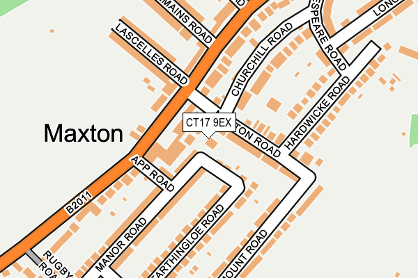 CT17 9EX map - OS OpenMap – Local (Ordnance Survey)