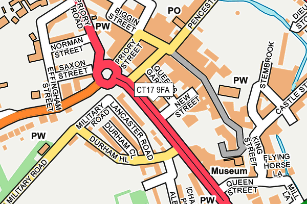 CT17 9FA map - OS OpenMap – Local (Ordnance Survey)