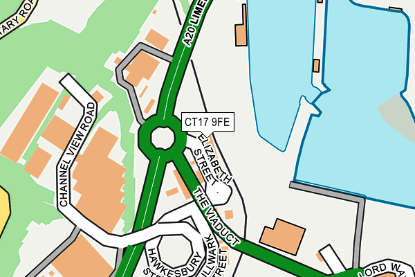 CT17 9FE map - OS OpenMap – Local (Ordnance Survey)
