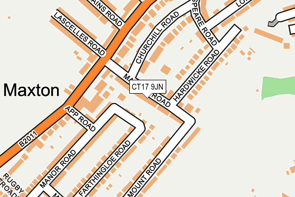 CT17 9JN map - OS OpenMap – Local (Ordnance Survey)