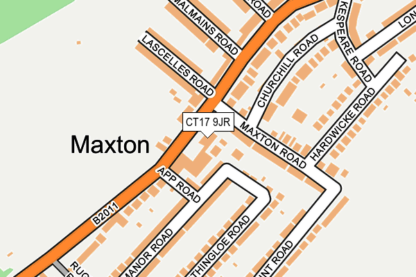 CT17 9JR map - OS OpenMap – Local (Ordnance Survey)
