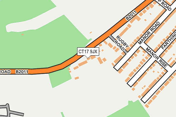 CT17 9JX map - OS OpenMap – Local (Ordnance Survey)