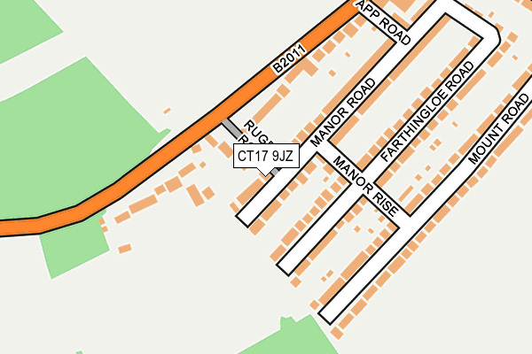 CT17 9JZ map - OS OpenMap – Local (Ordnance Survey)