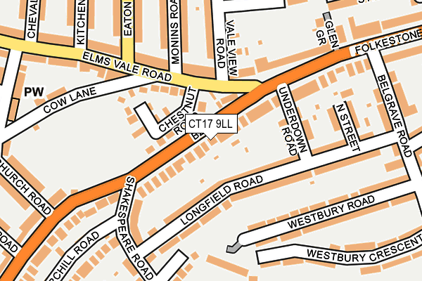 CT17 9LL map - OS OpenMap – Local (Ordnance Survey)