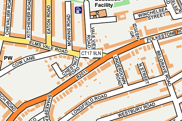 CT17 9LN map - OS OpenMap – Local (Ordnance Survey)