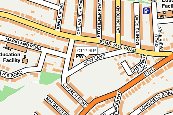 CT17 9LP map - OS OpenMap – Local (Ordnance Survey)