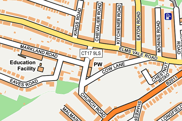 CT17 9LS map - OS OpenMap – Local (Ordnance Survey)