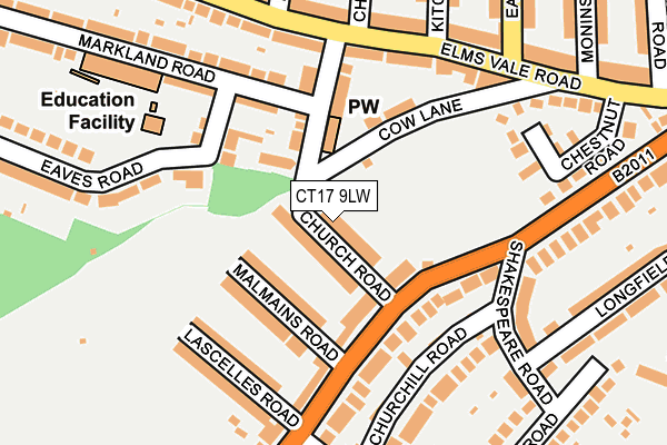 CT17 9LW map - OS OpenMap – Local (Ordnance Survey)