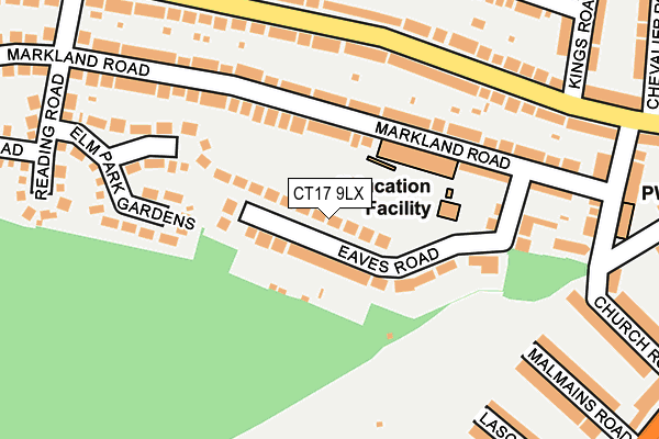 CT17 9LX map - OS OpenMap – Local (Ordnance Survey)