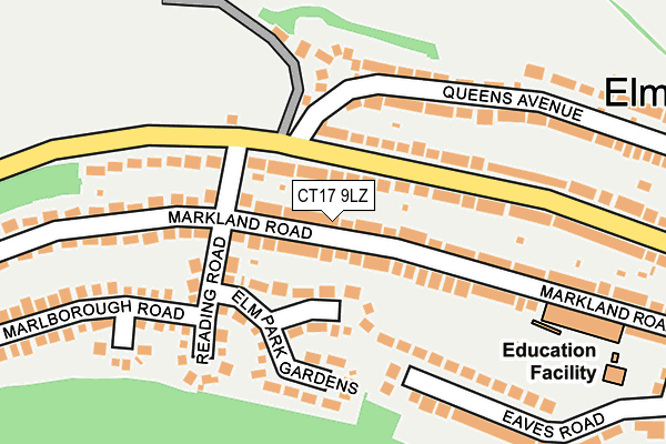 CT17 9LZ map - OS OpenMap – Local (Ordnance Survey)