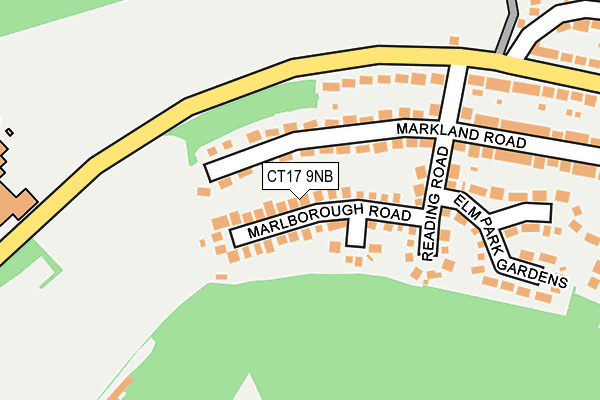 CT17 9NB map - OS OpenMap – Local (Ordnance Survey)