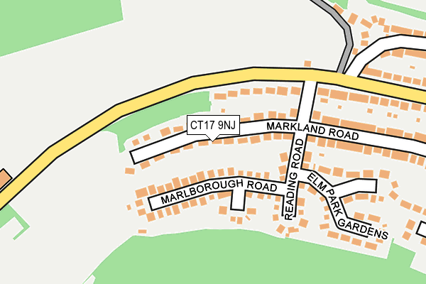 CT17 9NJ map - OS OpenMap – Local (Ordnance Survey)