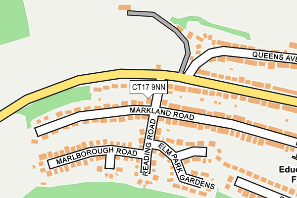 CT17 9NN map - OS OpenMap – Local (Ordnance Survey)