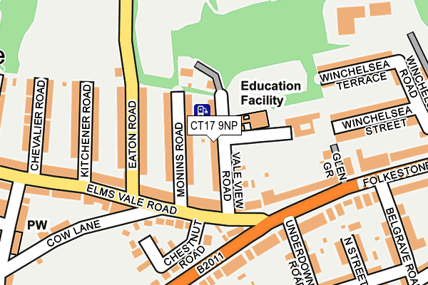 CT17 9NP map - OS OpenMap – Local (Ordnance Survey)