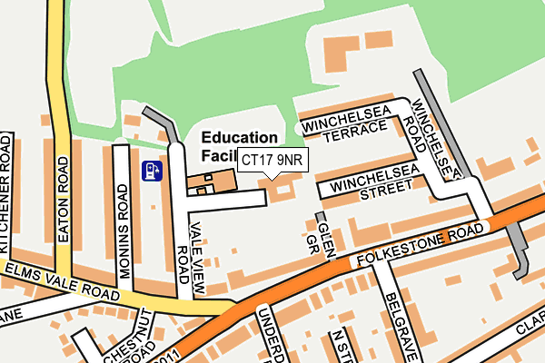 CT17 9NR map - OS OpenMap – Local (Ordnance Survey)