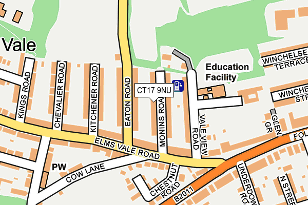CT17 9NU map - OS OpenMap – Local (Ordnance Survey)