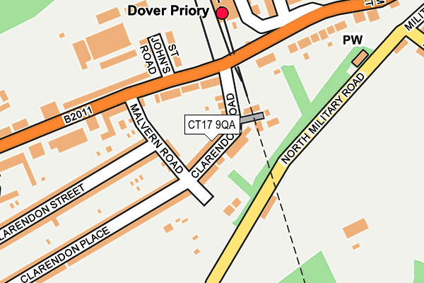 CT17 9QA map - OS OpenMap – Local (Ordnance Survey)