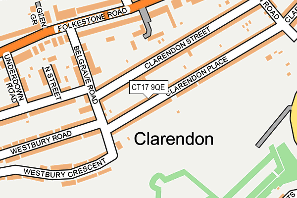 CT17 9QE map - OS OpenMap – Local (Ordnance Survey)