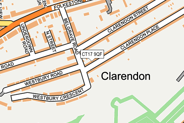 CT17 9QF map - OS OpenMap – Local (Ordnance Survey)