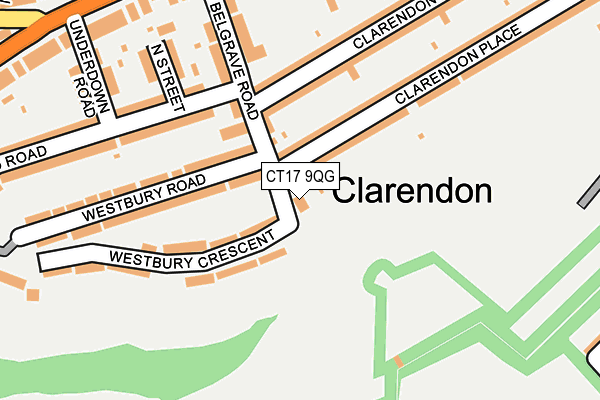 CT17 9QG map - OS OpenMap – Local (Ordnance Survey)