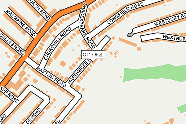 CT17 9QL map - OS OpenMap – Local (Ordnance Survey)