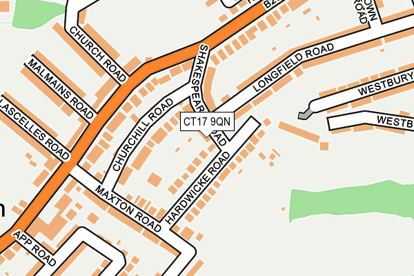 CT17 9QN map - OS OpenMap – Local (Ordnance Survey)