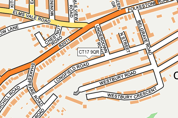 CT17 9QR map - OS OpenMap – Local (Ordnance Survey)