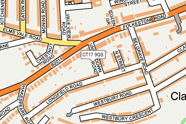 CT17 9QS map - OS OpenMap – Local (Ordnance Survey)