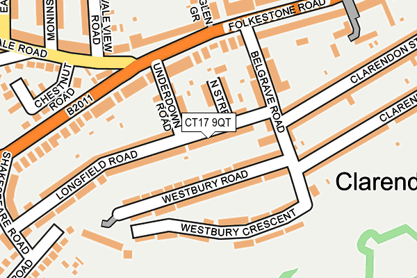 CT17 9QT map - OS OpenMap – Local (Ordnance Survey)