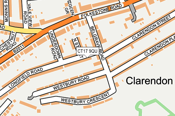 CT17 9QU map - OS OpenMap – Local (Ordnance Survey)