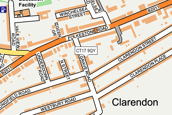 CT17 9QY map - OS OpenMap – Local (Ordnance Survey)