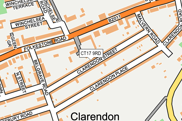 CT17 9RD map - OS OpenMap – Local (Ordnance Survey)