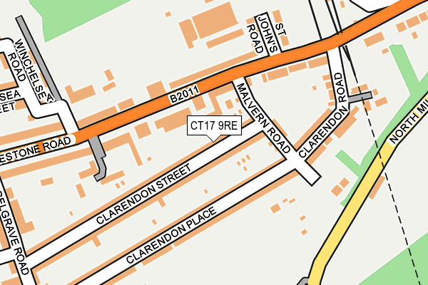 CT17 9RE map - OS OpenMap – Local (Ordnance Survey)